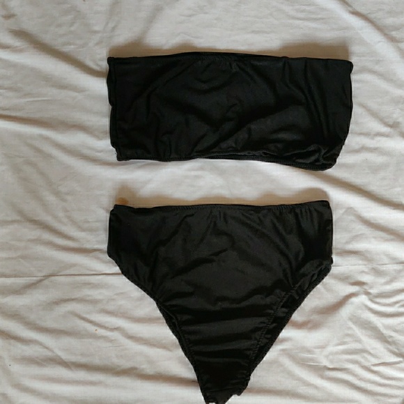 Bandeau high waist black bikini nwot - Picture 5 of 8
